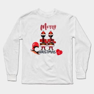 Couple - Santa Claus puzzle - Merry Christmas Long Sleeve T-Shirt